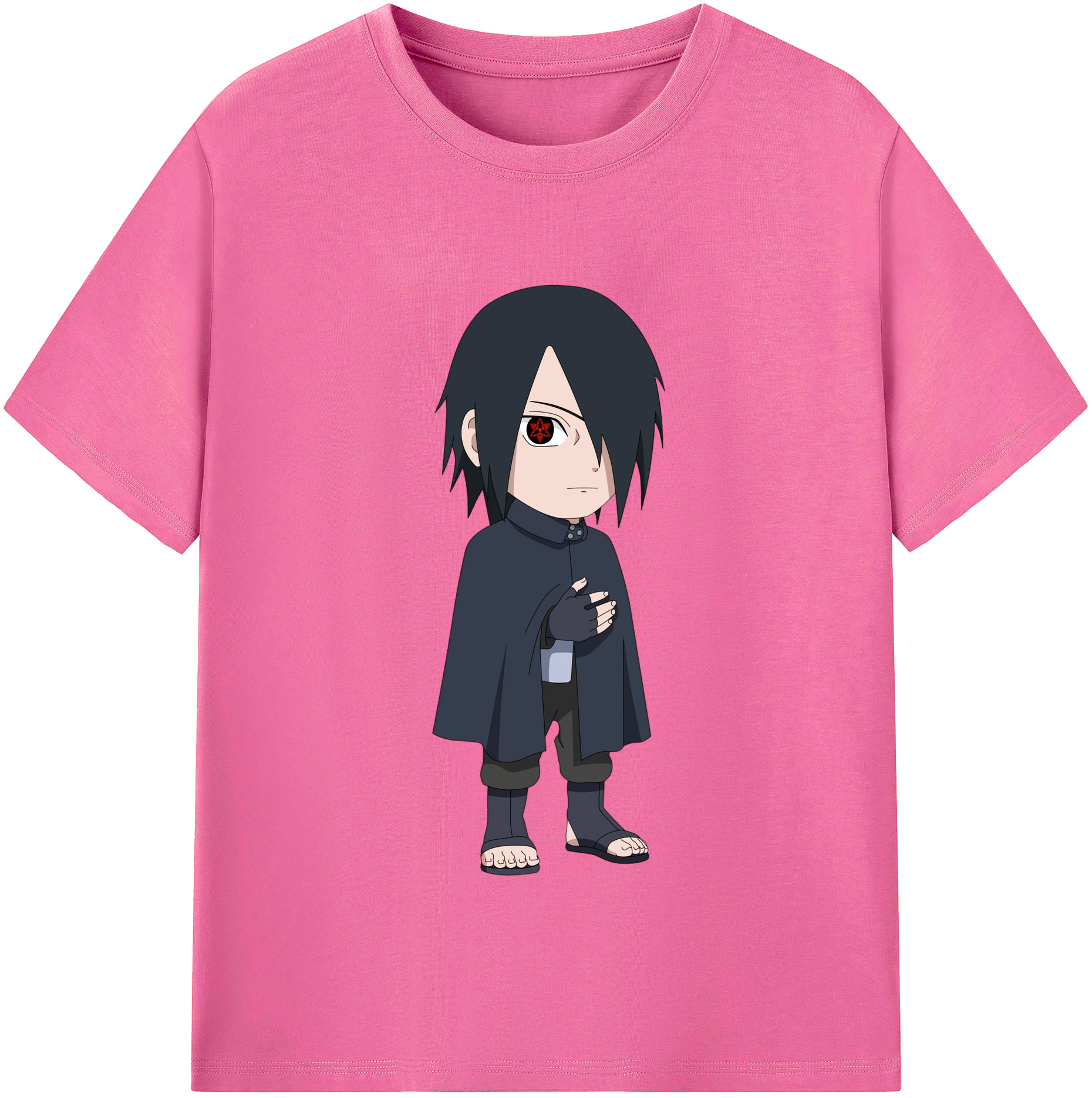 （画像用） NARUTO -ナルト- うちは サスケ Uchiha Sasuke レディースカジュアルプリントTシャツ（綿100％）